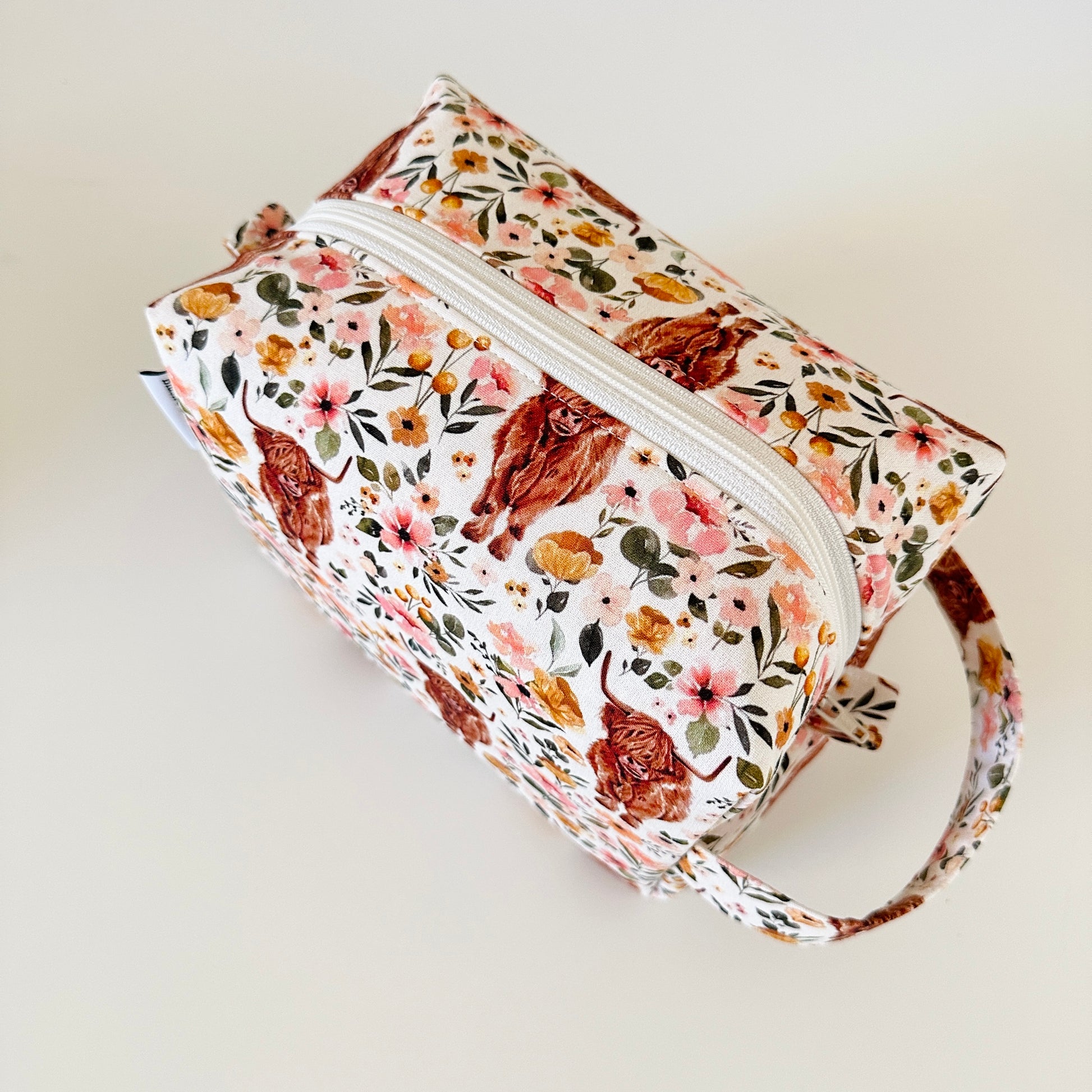 highland cow patterned makeup bags