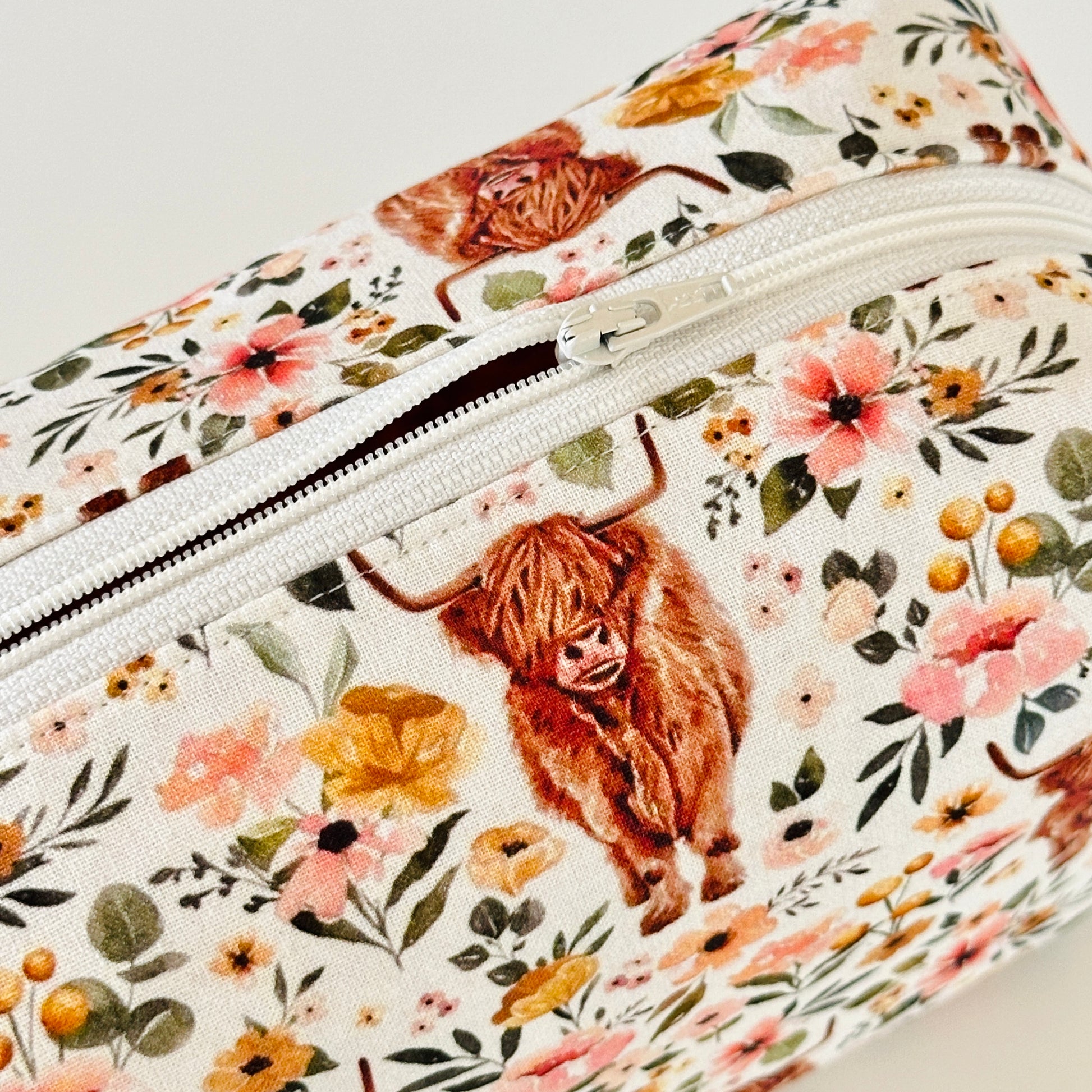 highland cow patterned makeup bags