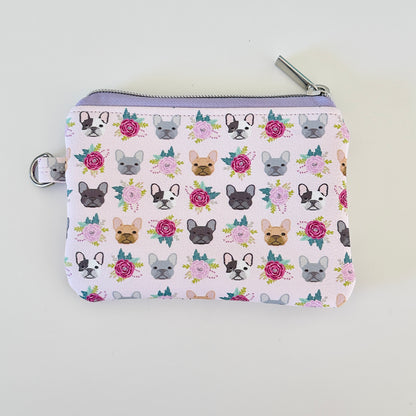 Small pouch with dog pattern on a white background