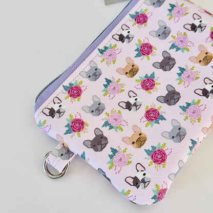 Small pouch with dog pattern on a white background