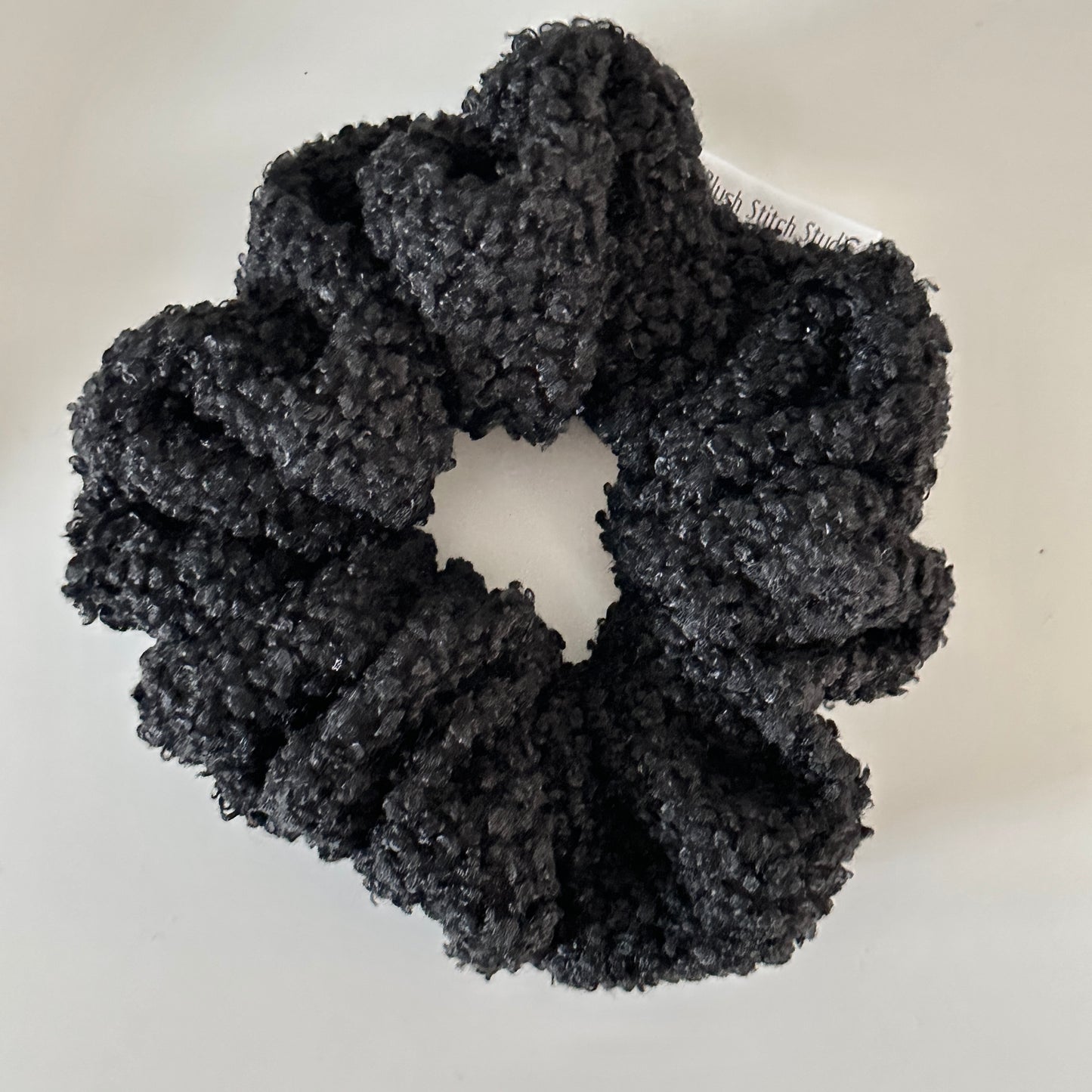 black sherpa scrunchie