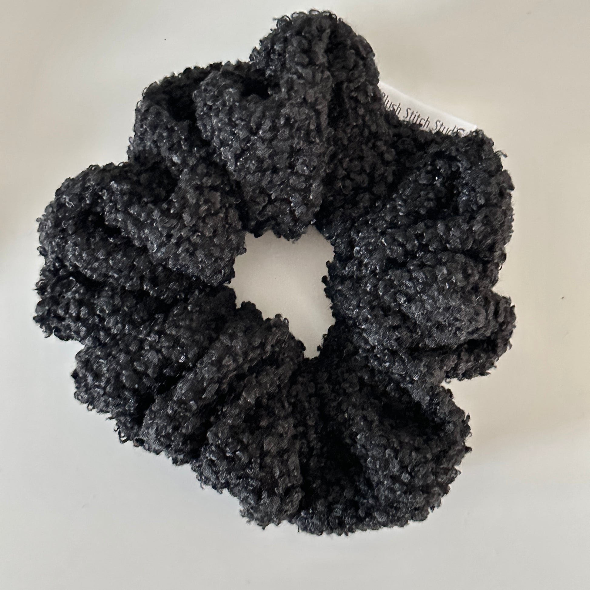 black sherpa scrunchie
