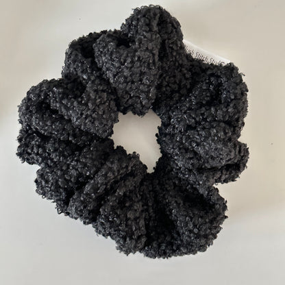 black sherpa scrunchie