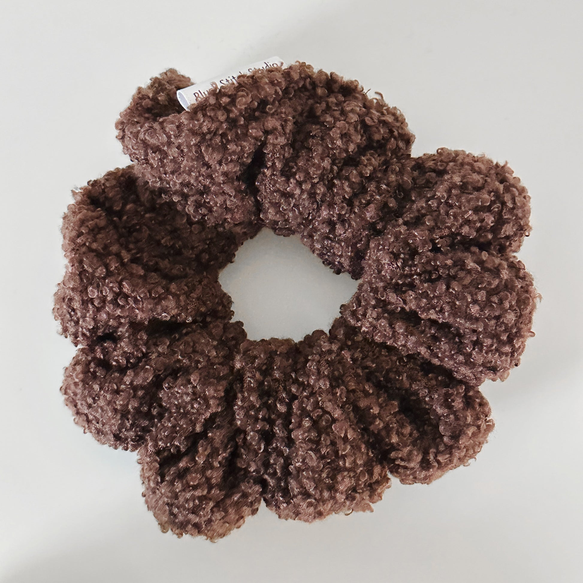 brown sherpa scrunchie
