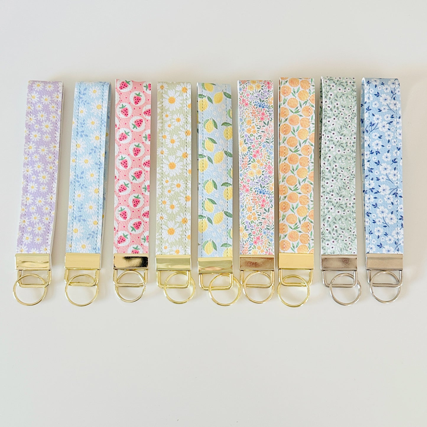 Summer Fruits & Daisy Key Wristlet