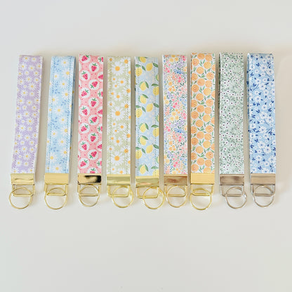 Summer Fruits & Daisy Key Wristlet