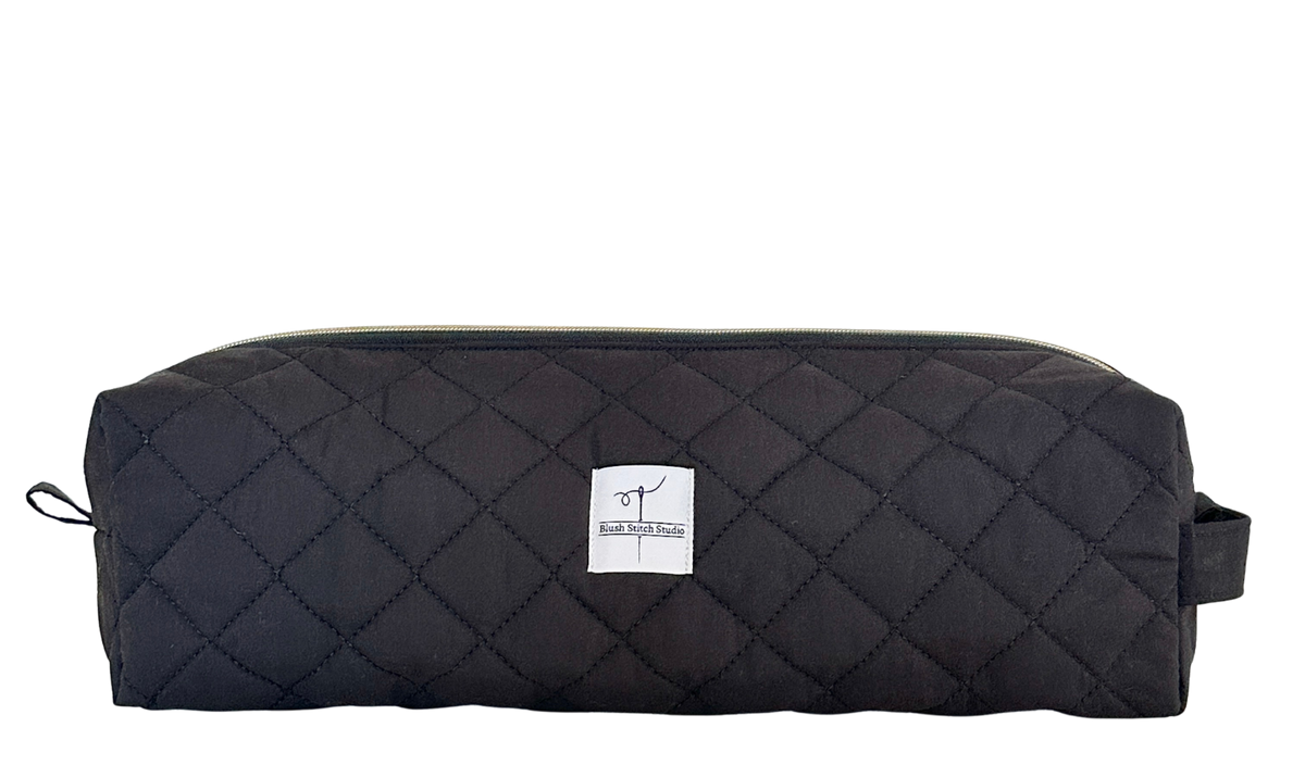 black quilted hair tool bag. made in canada