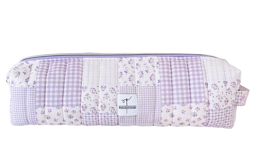 lilac patchwork quilted hair tool bag