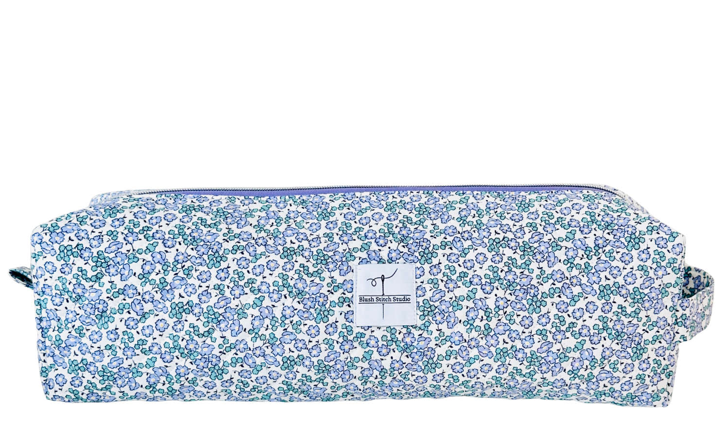 Quilted Periwinkle Floral Hair Tool Bag