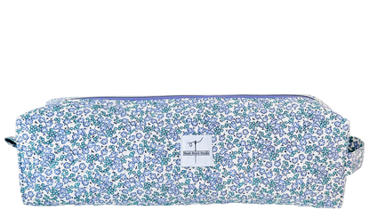 Quilted Periwinkle Floral Hair Tool Bag
