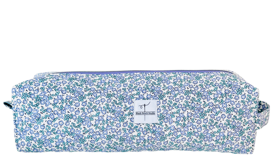 Quilted Periwinkle Floral Hair Tool Bag