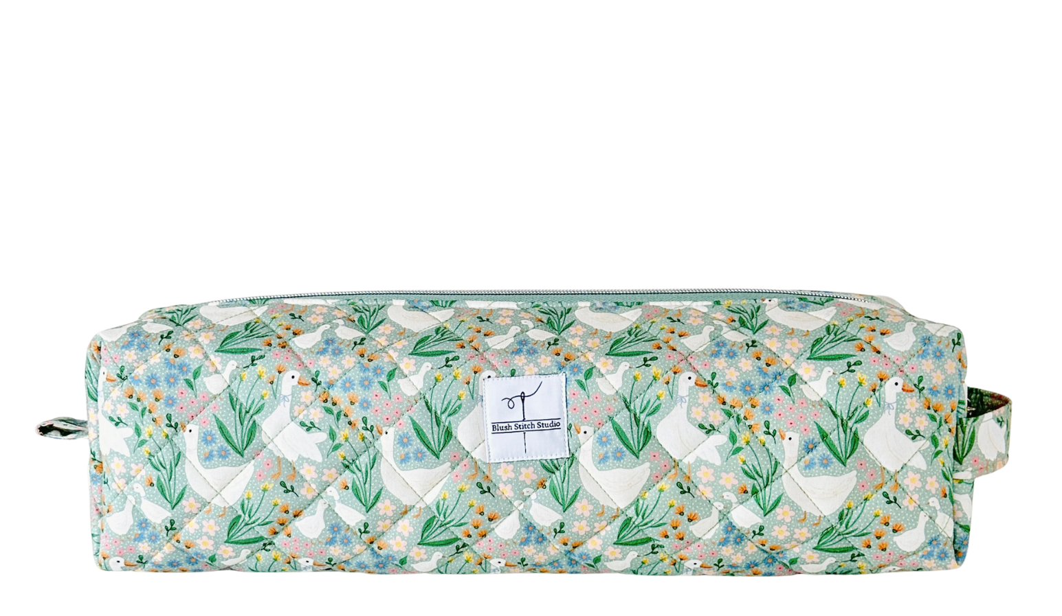 cottage core goose quilted hair tool bag