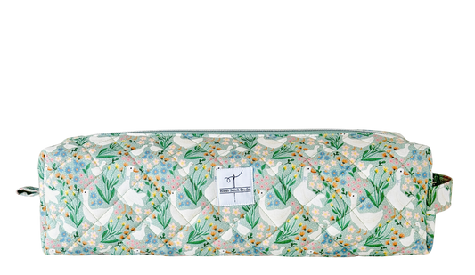 cottage core goose quilted hair tool bag