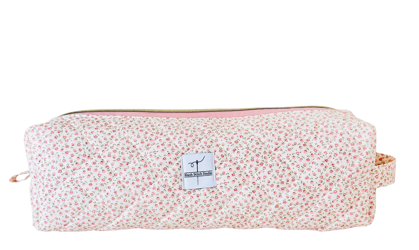 floral quilted hair tool bag