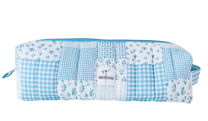 Blue Patchwork Hair Tool Bag