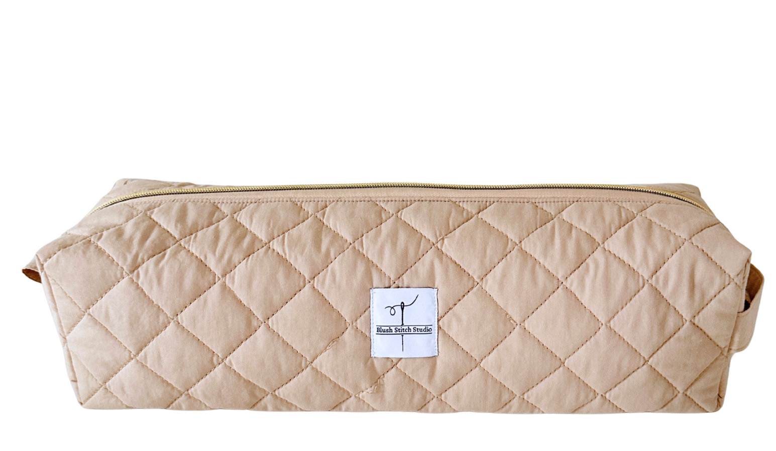 beige hair tool bag