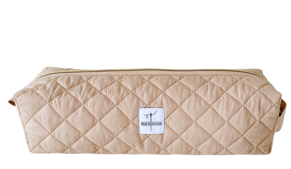 beige hair tool bag