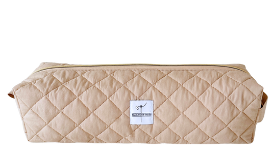 beige hair tool bag