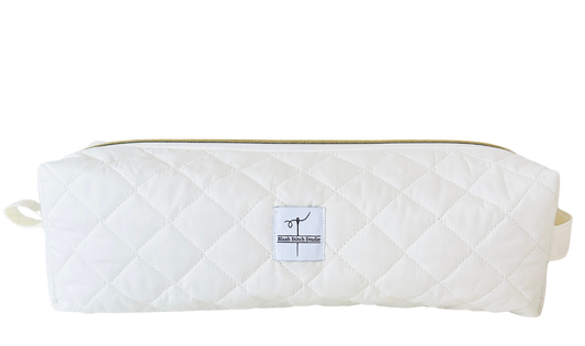 Ivory quilted hair tool bag