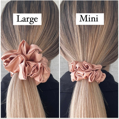 Rose Gold Satin Scrunchie Neutral Nude, Bridal Satin Hair Accessory, Neutral Pink Satin Scrunchie Canada, Scrunchy | BlushStitchStudio