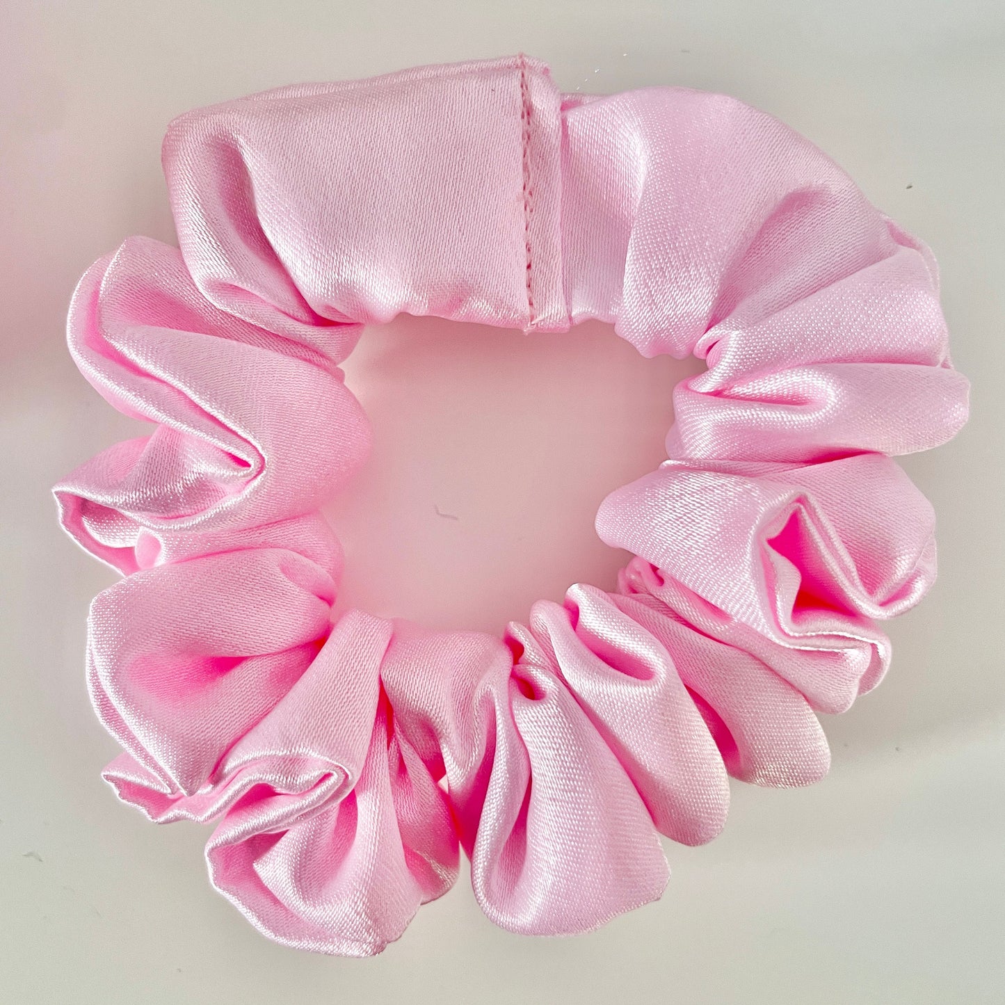 Pink Satin Scrunchie, Light Pastel Pink Satin Canada, Satin Scrunchies, Spring Scrunchies Bridesmaid Gift