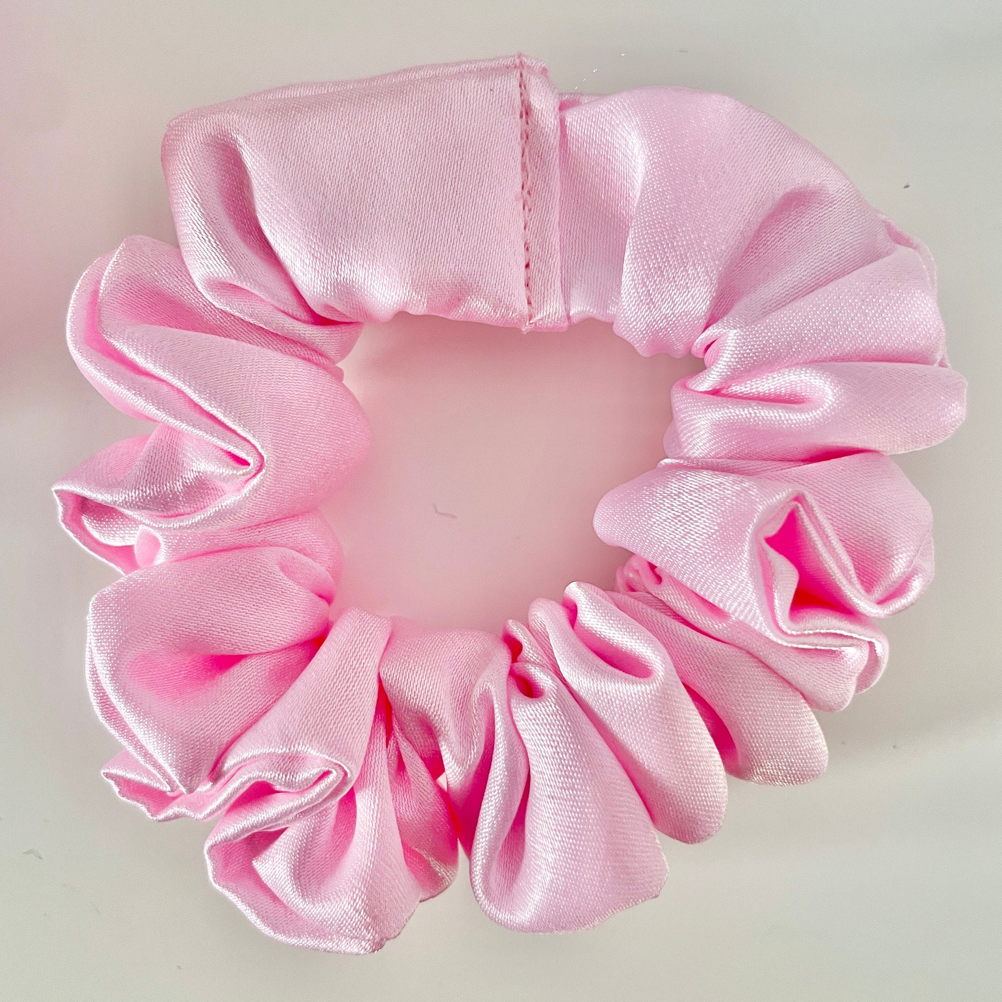 Pink Satin Scrunchie, Light Pastel Pink Satin Canada, Satin Scrunchies, Spring Scrunchies Bridesmaid Gift