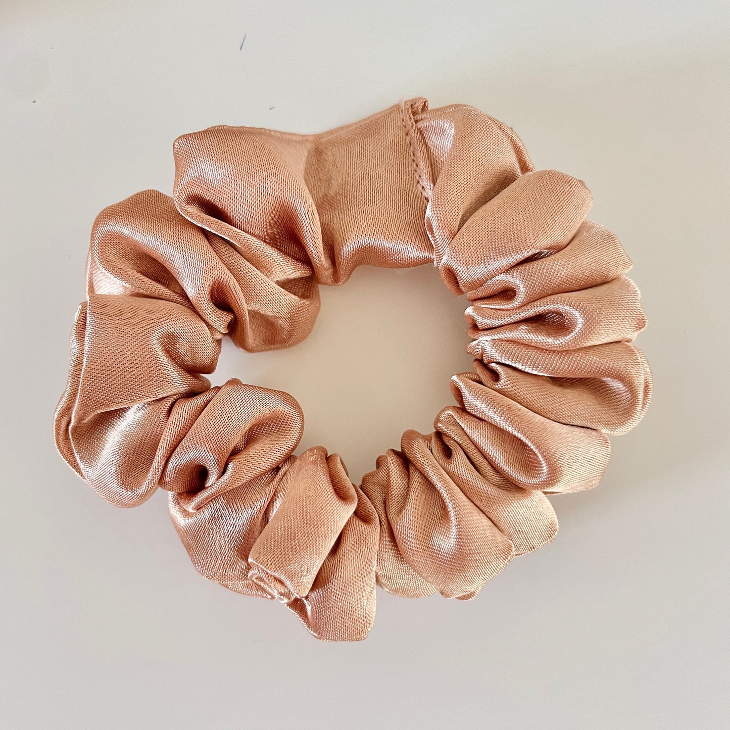 Rose Gold Satin Scrunchie Neutral Nude, Bridal Satin Hair Accessory, Neutral Pink Satin Scrunchie Canada, Scrunchy | BlushStitchStudio