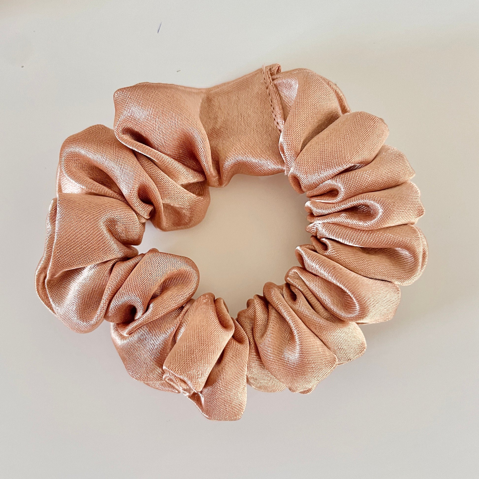 Rose Gold Satin Scrunchie Neutral Nude, Bridal Satin Hair Accessory, Neutral Pink Satin Scrunchie Canada, Scrunchy | BlushStitchStudio