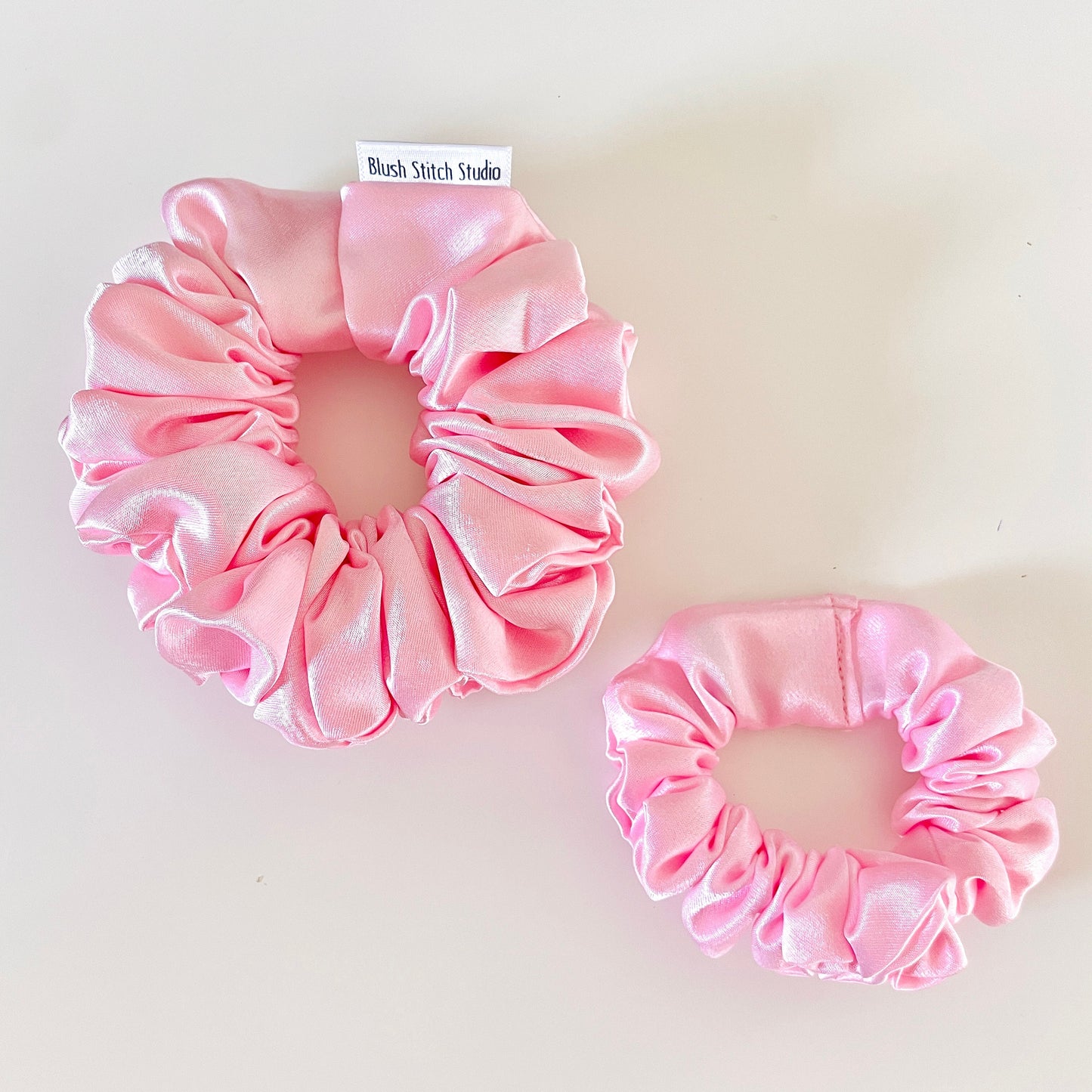 Pink Satin Scrunchie, Light Pastel Pink Satin Canada, Satin Scrunchies, Spring Scrunchies Bridesmaid Gift