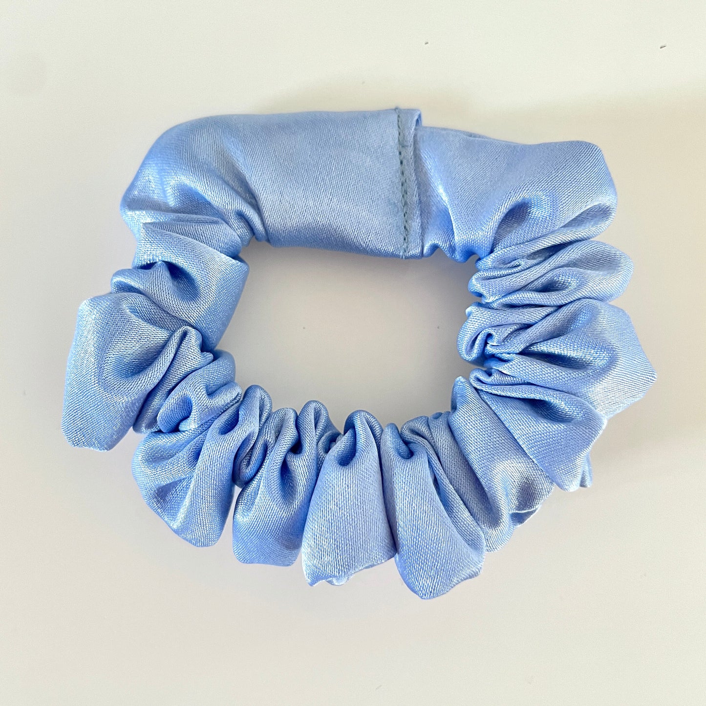 Periwinkle Blue Satin Scrunchie, Large Light Pastel Blue Satin Scrunchie, Bridal Satin Scrunchies, Bridesmaid Gift, BlushStitchStudio