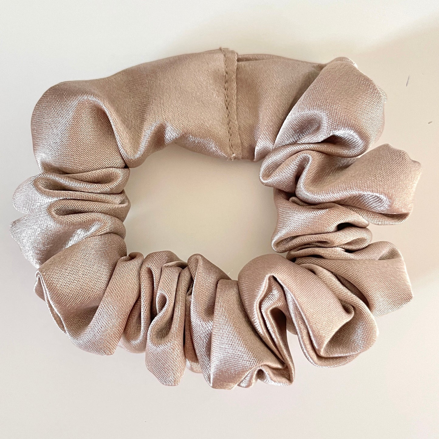 Beige Satin Scrunchie | Light Brown Satin Scrunchie | Satin Scrunchie Canada | Scrunchy | BlushStitchStudio