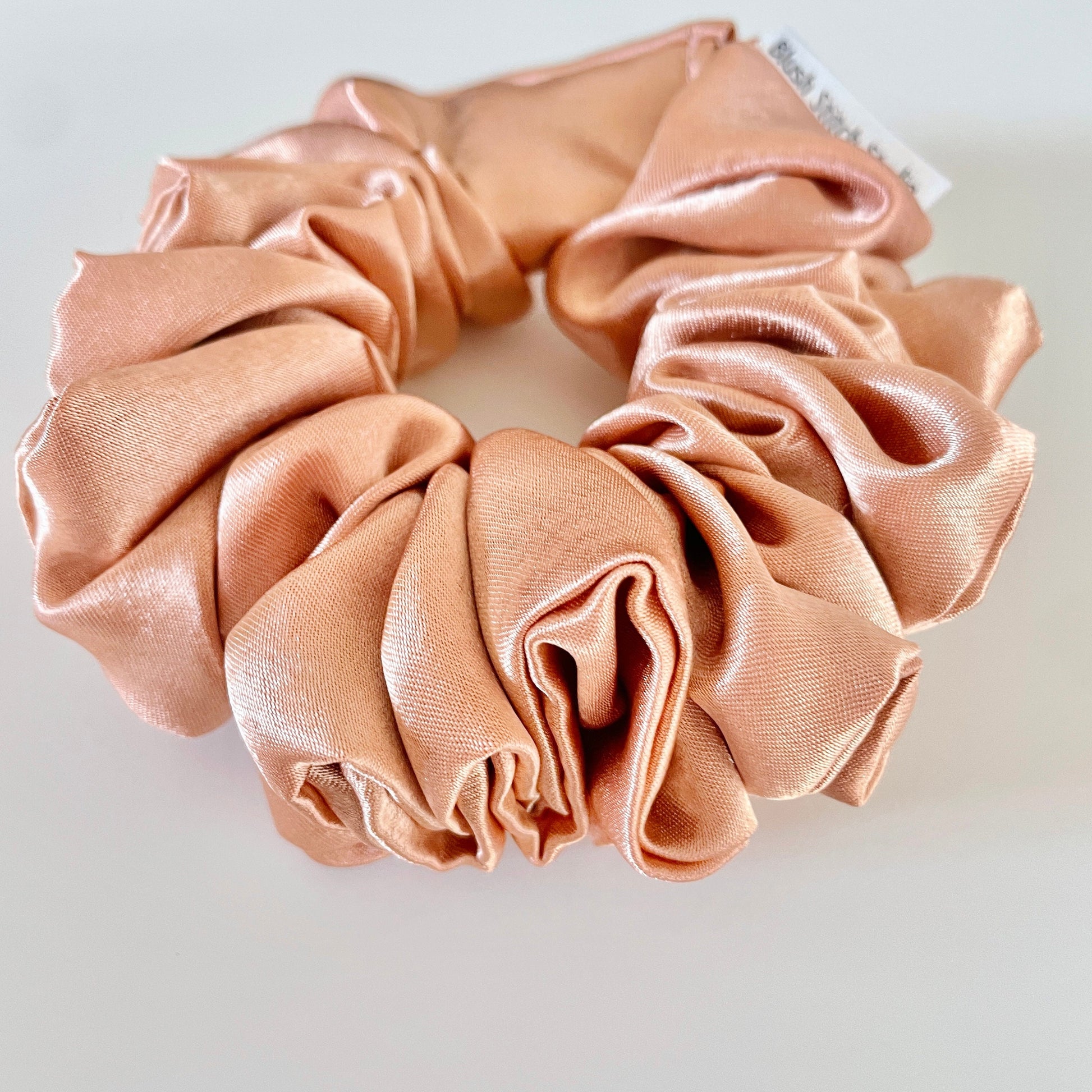 Rose Gold Satin Scrunchie Neutral Nude, Bridal Satin Hair Accessory, Neutral Pink Satin Scrunchie Canada, Scrunchy | BlushStitchStudio