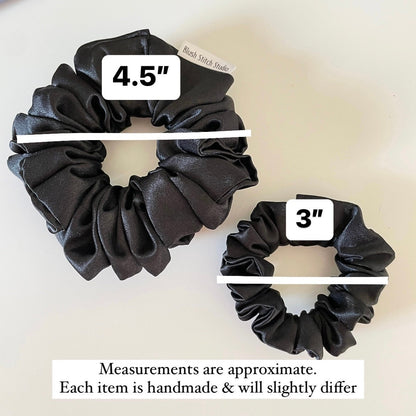 Black Satin Scrunchie, Bridal Satin Hair Accessory, Satin Scrunchie Canada, Scrunchy, BlushStitchStudio