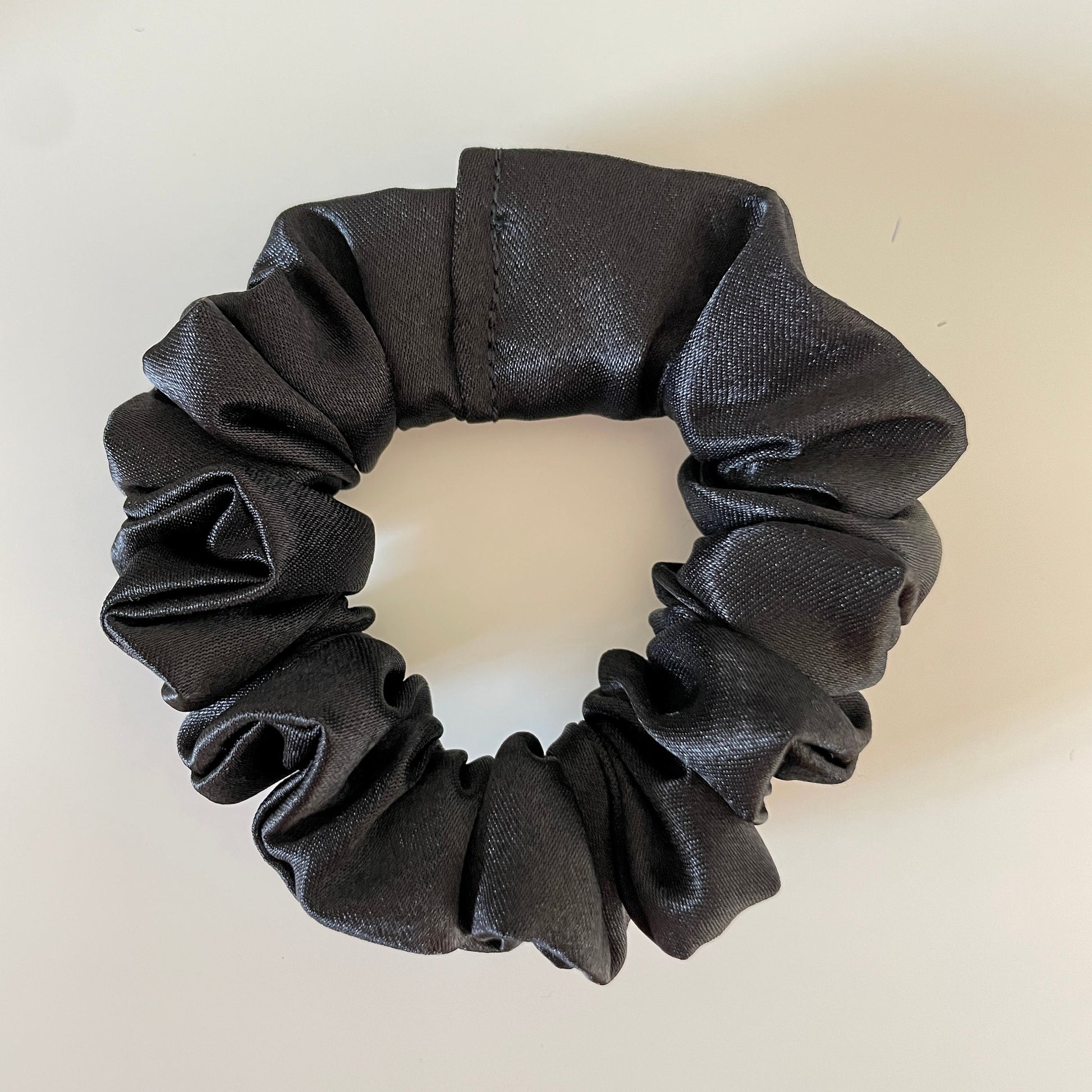 Black Satin Scrunchie, Bridal Satin Hair Accessory, Satin Scrunchie Canada, Scrunchy, BlushStitchStudio