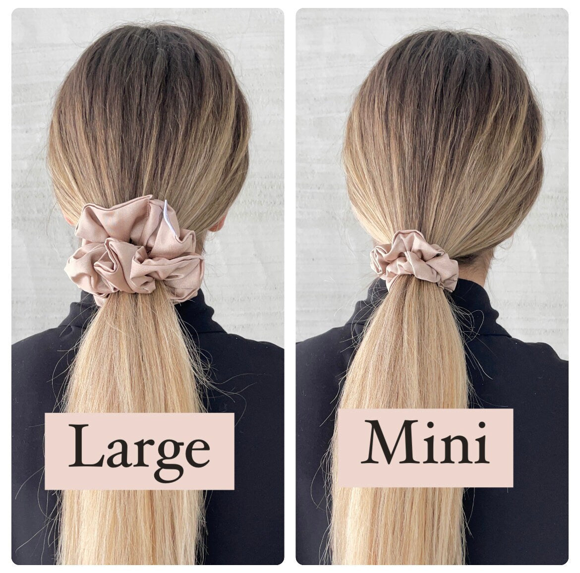 Beige Satin Scrunchie | Light Brown Satin Scrunchie | Satin Scrunchie Canada | Scrunchy | BlushStitchStudio