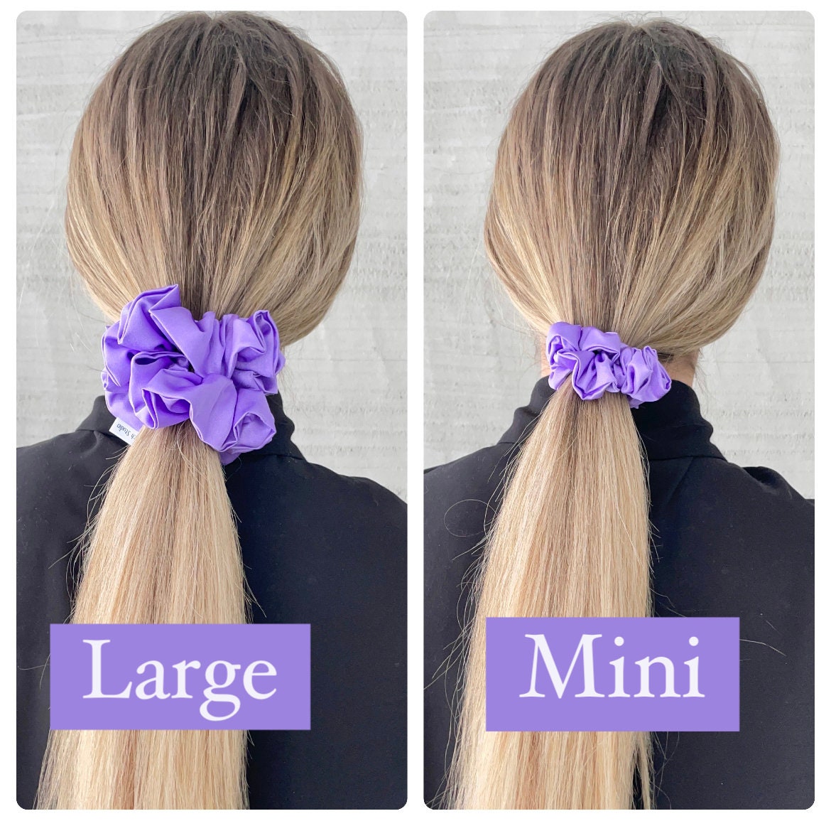 Lavender Satin Scrunchie lilac purple, light pastel purple shiny hair tie, bridesmaid gift