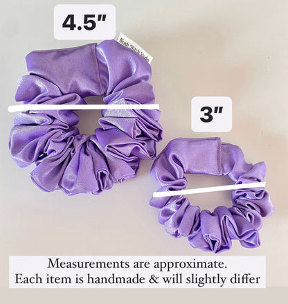 Lavender Satin Scrunchie lilac purple, light pastel purple shiny hair tie, bridesmaid gift