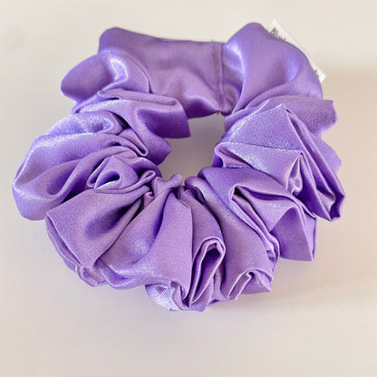 Lavender Satin Scrunchie lilac purple, light pastel purple shiny hair tie, bridesmaid gift
