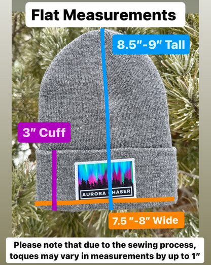 Aurora Chaser Beanie | Northern Lights Toque | Unisex Patchwork Beanie | Churchill Manitoba | Northern Lights Gift | BlushStitchStudio
