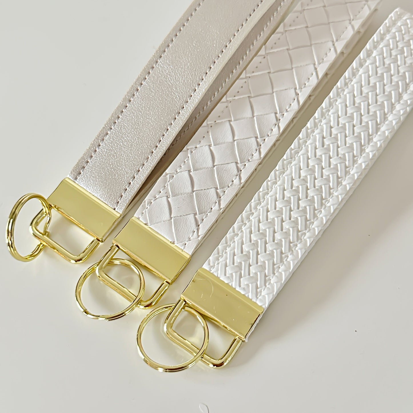 Neutral White Cream Key Wristlet | Key Fob Holder | Wristlet key chain | Faux Vegan Leather Key wristlet | Faux Leather Key Fob Holder