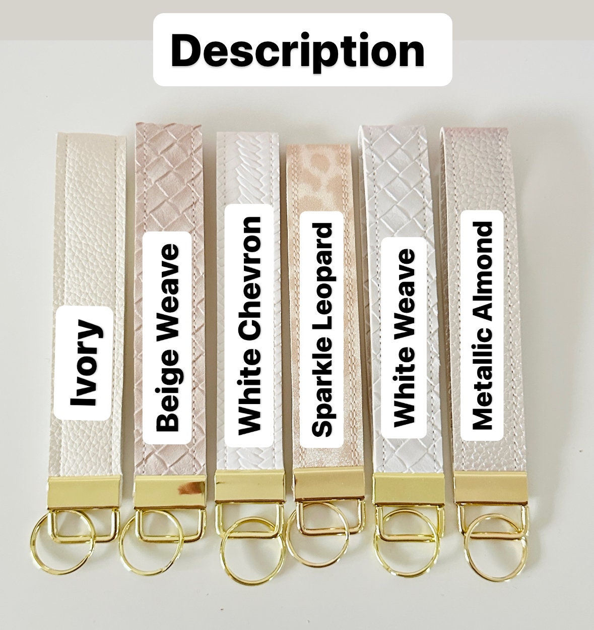Neutral Cream Beige Key Wristlet | Key Fob Holder | Wristlet key chain | Faux Vegan Leather Key wristlet | BlushStitchStudio
