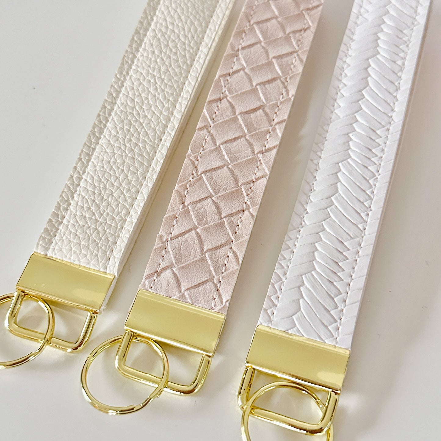 Neutral Cream Beige Key Wristlet | Key Fob Holder | Wristlet key chain | Faux Vegan Leather Key wristlet | BlushStitchStudio