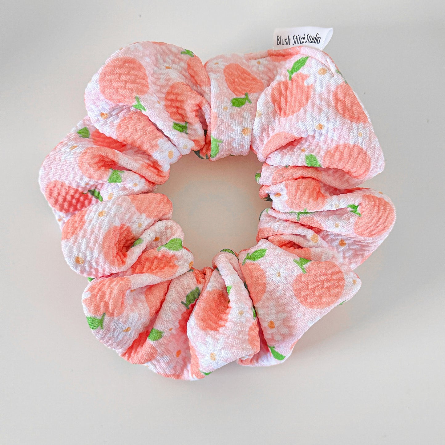 peach fruit hair scrunchies
