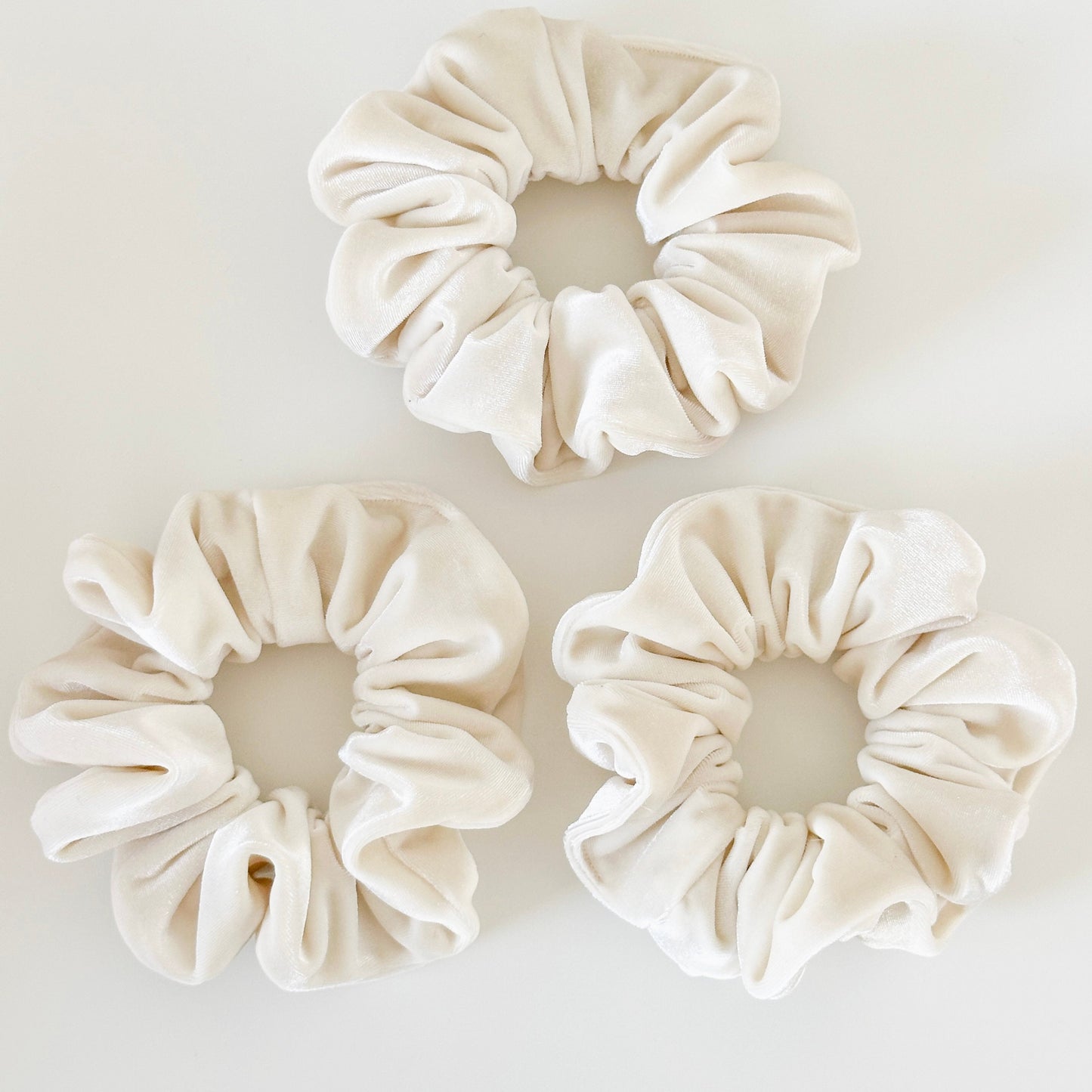 Ivory Velvet Scrunchie | Cream Off White Velvet Hair Tie