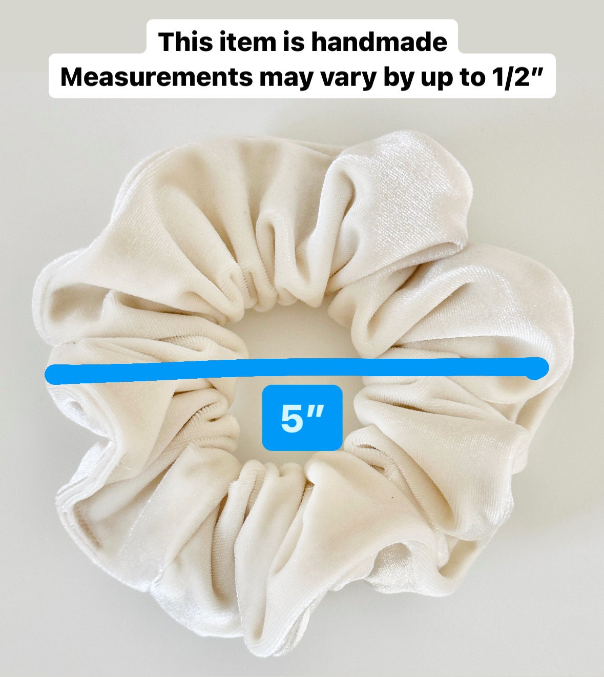 Ivory Velvet Scrunchie | Cream Off White Velvet Hair Tie