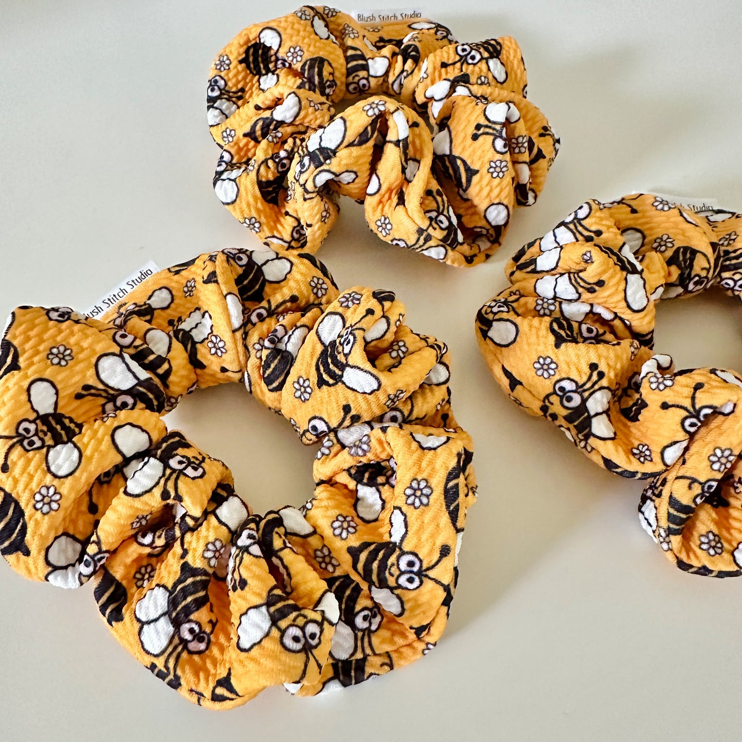 Yellow Bee Scrunchie | Bumblebee Hair Scrunchie