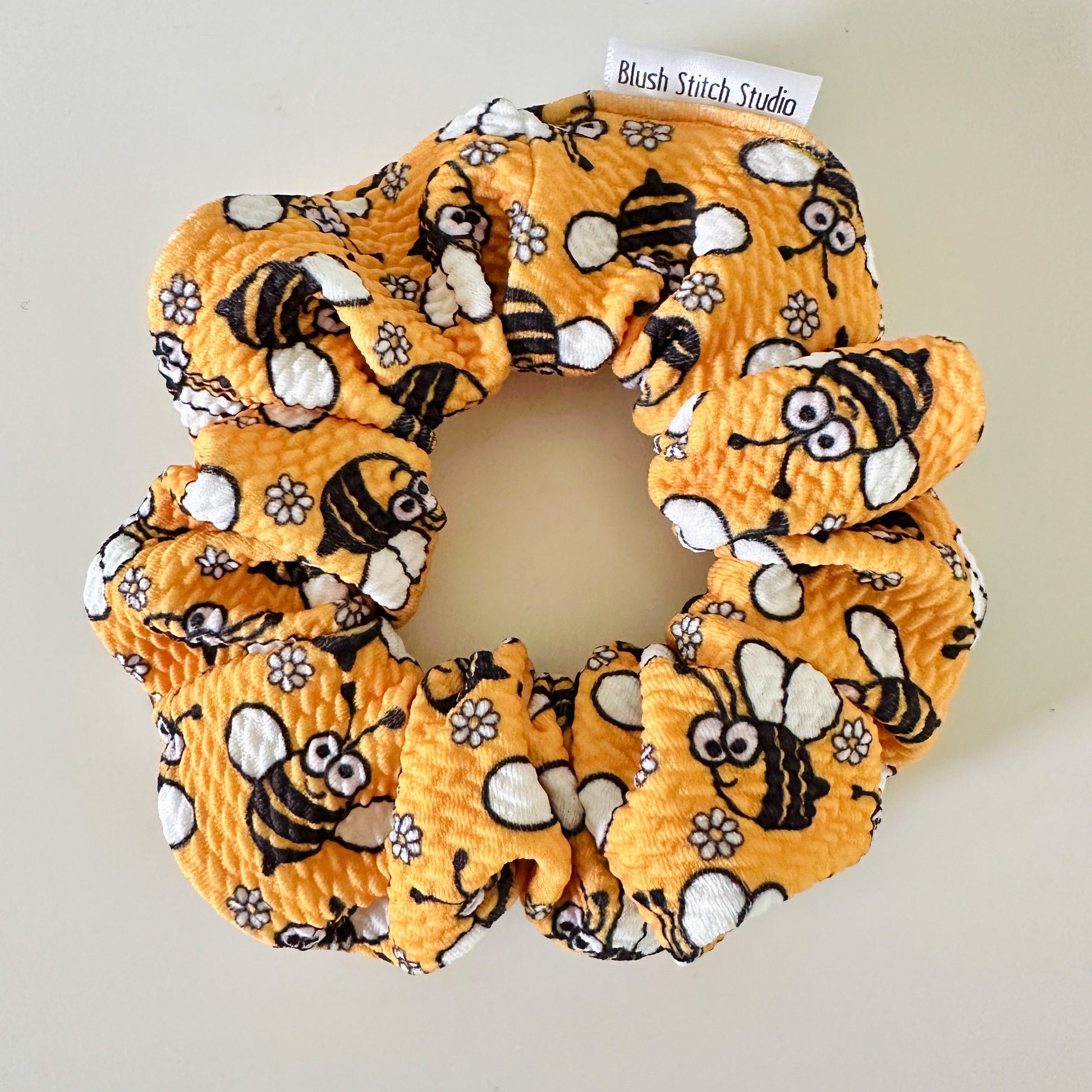 Yellow Bee Scrunchie | Bumblebee Hair Scrunchie