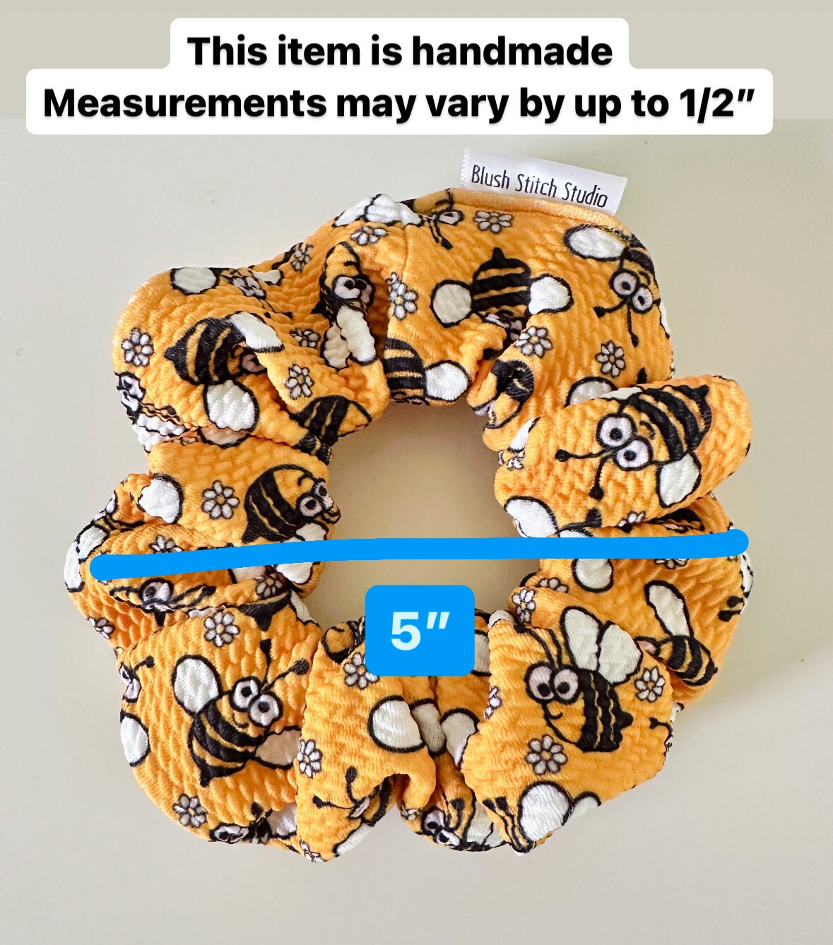 Yellow Bee Scrunchie | Bumblebee Hair Scrunchie