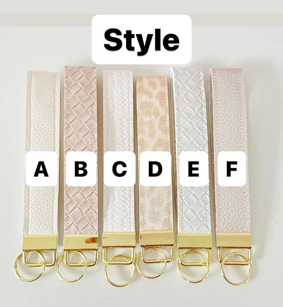 Neutral Cream Beige Key Wristlet | Key Fob Holder | Wristlet key chain | Faux Vegan Leather Key wristlet | BlushStitchStudio
