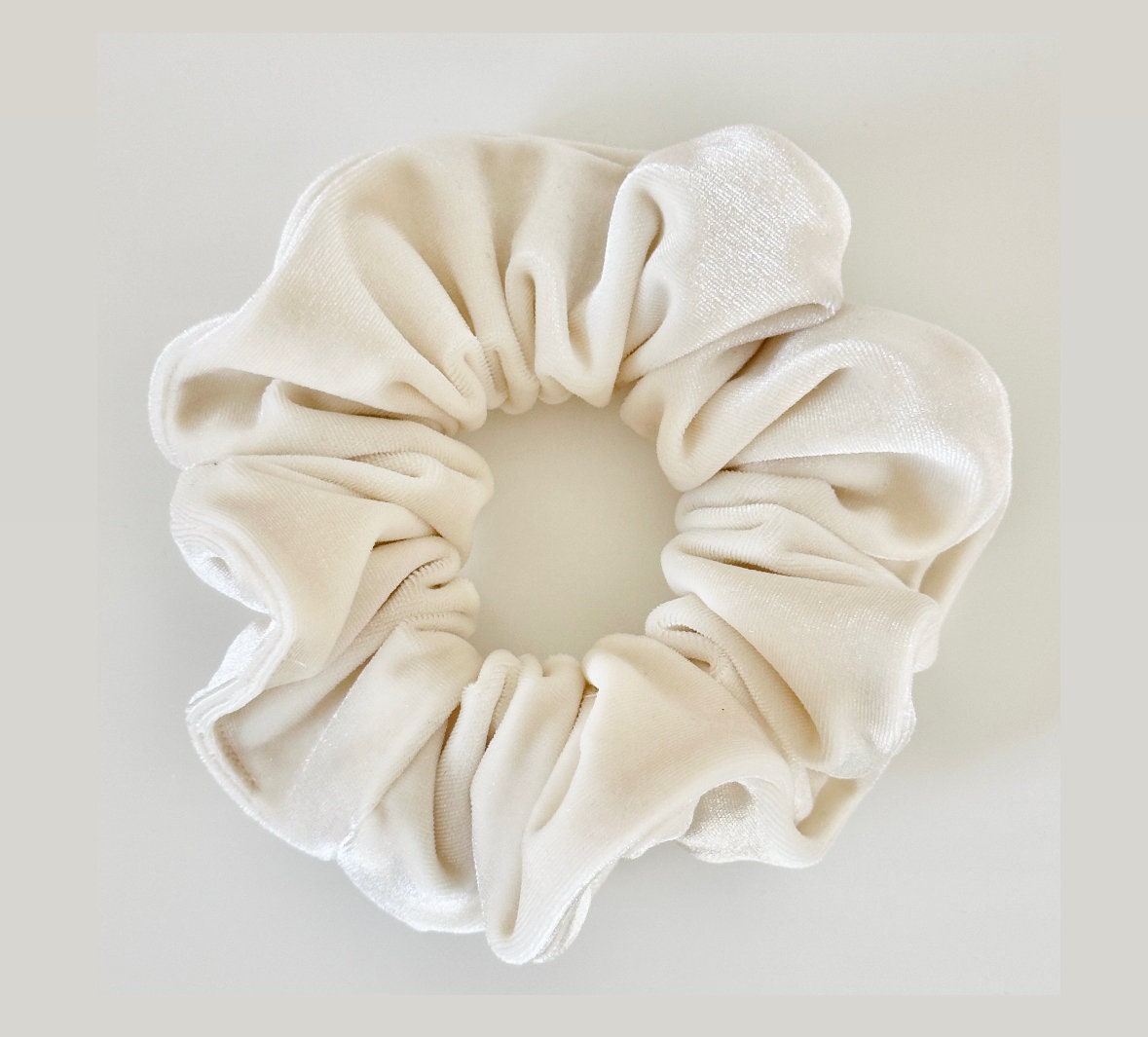 ivory cream velvet hair scrunchie